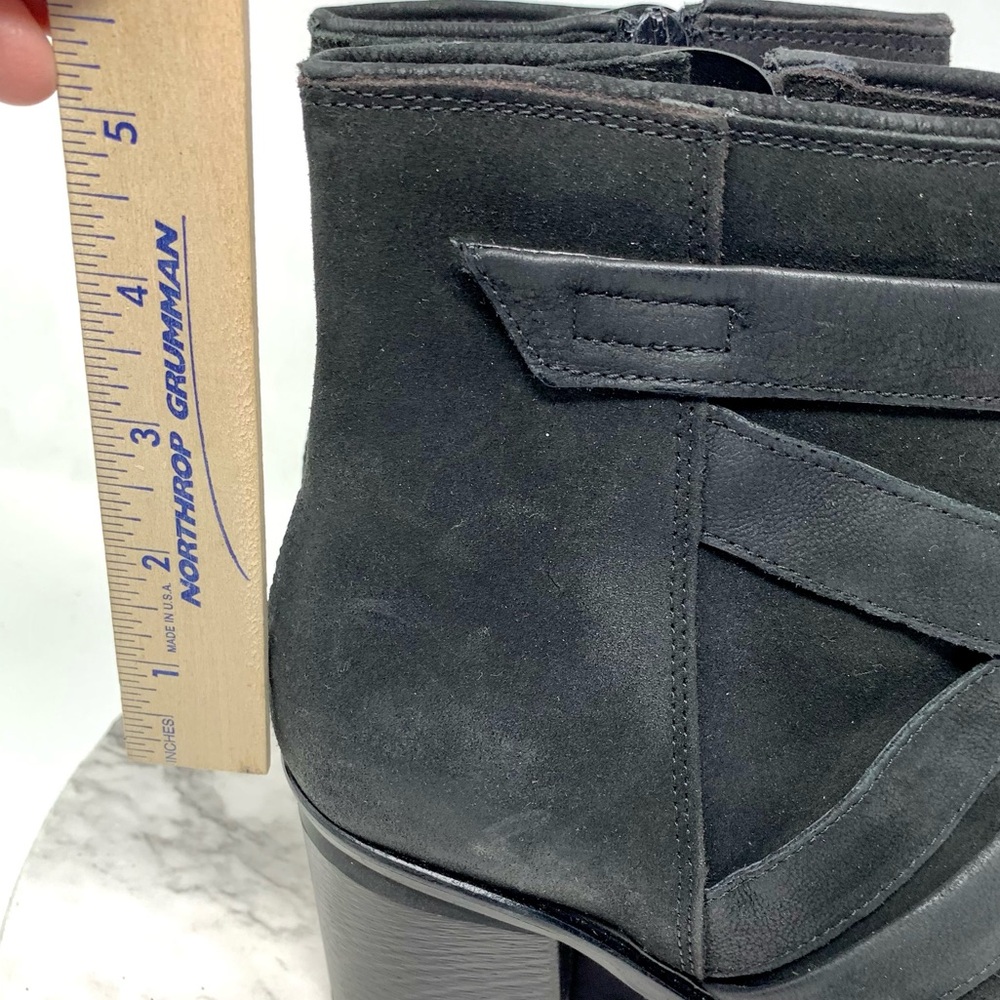 Miz Mooz Jalissa Black Leather Strappy Booties 40 Goth Moto Edgy Comfy Bohemian - Picture 14 of 16